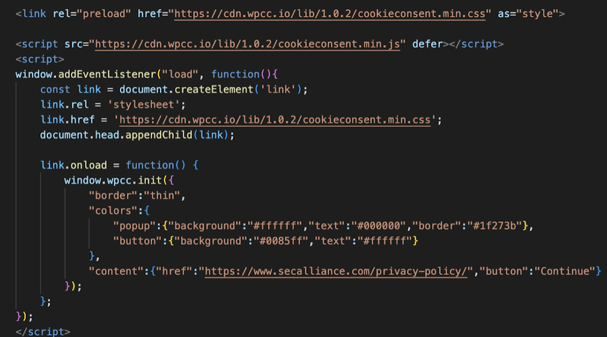 Przykład optymalizacji sekcji head w Webflow
